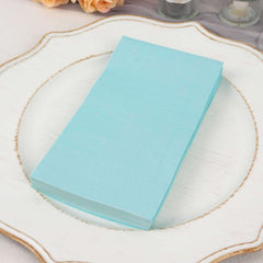 50-Pack Paper Napkins Soft Blue - Disposable 2-Ply Cocktail and Beverage Napkins for Weddings