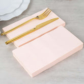 50-Pack Paper Napkins Soft Blush - Disposable 2-Ply Cocktail and Beverage Napkins for Weddings