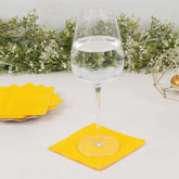 50-Pack Paper Beverage Napkins Yellow - 2 Ply Disposable Soft 18GSM Cocktail Napkins 5"x5"