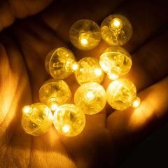 50-Pack LED Mini Balloon Lights Round Warm White - Waterproof Battery Operated Balls 0.5"