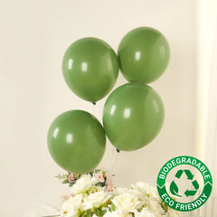 50 Pack Matte Pastel Dusty Sage Green Biodegradable Balloons 12", Round Eco-friendly Thick Latex Party Balloons