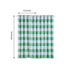 2 Pack White Mint Cabana Stripe Thermal Blackout Curtains With Chrome Grommet Window Treatment Panels - 52"x84"