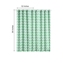 2 Pack White Mint Chevron Design Thermal Blackout Curtains With Chrome Grommet Window Treatment Panels - 52"x84"