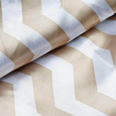 54"x10 Yards Champagne White Chevron Print Satin Fabric Roll, Zig Zag DIY Craft Fabric Bolt