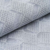 54"x4 Yards Silver White Buffalo Plaid Polyester Fabric Roll, Checkered Netting DIY Craft Fabric Bolt