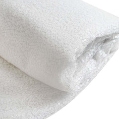 54"x4 Yards White Sequin Fabric Bolt, Sparkly DIY Craft Fabric Roll