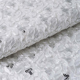 54"x4 Yards White Silver Sequin Tulle Satin Fabric Bolt, DIY Craft Fabric Roll