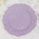 6-Pack Acrylic Plastic Round Charger Plates 13" in Lavender Lilac with Reef Design, Dinner Charger Tableware