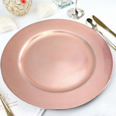 6-Pack Acrylic Round Charger Plates 13" in Blush Pink, Dinner Party Decor Charger Tableware