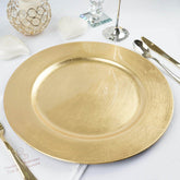 6-Pack Acrylic Round Charger Plates 13" in Metallic Gold, Dinner Party Decor Charger Tableware