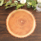 6-Pack Disposable Table Placemats in Natural Wood Slice Print - 700GSM Cardboard Placemats for Boho Farmhouse Decor 13"