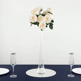 6-Pack Glass Eiffel Tower Vases Clear with Round Base - Tall Skinny Flower Bud Wedding Centerpieces 20"