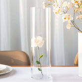 6-Pack Glass Flower Vases Cylinder Design Heavy Duty Clear - Stylish Centerpieces for Weddings 14"