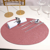 6-Pack Placemats Glitter Design Coral Sparkle Oval - Non-Slip Decorative Table Mats for Dining 12"x18"