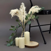 6 Stems Natural Dried Pampas Grass Decor Off White Tint - Versatile Plant Sprays for Boho Chic Vase Displays Backdrops & Event Styling 32"
