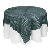 72" Square Hunter Emerald Green Diamond Glitz Sequin Table Overlay Topper