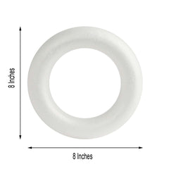 12 Pack 8" White Styrofoam Ring, Foam Circle Hoop For DIY Crafts