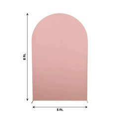 8ft Matte Dusty Rose Spandex Fitted Wedding Arch Cover For Round Top Chiara Backdrop Stand