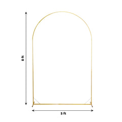 8ft Gold Metal Wedding Arch Chiara Backdrop Stand Floral Display Frame With Round Top