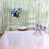 8ft Matte Sage Green Metallic Tinsel Foil Fringe Doorway Curtain Party Backdrop