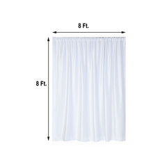 8ftx8ft White Premium Smooth Velvet Event Curtain Drapes, Privacy Backdrop Event Panel with Rod Pocket
