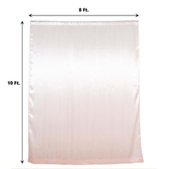 8ftx10ft Blush Satin Event Curtain Drapes, Backdrop Event Panel