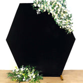 8ftx7ft Black Soft Velvet Fitted Hexagon Wedding Arbor Cover