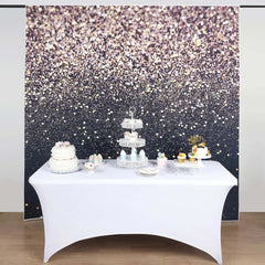 8ftx8ft Black Gold Glitter Print Vinyl Photo Shoot Backdrop