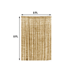8ftx8ft Champagne Premium Smooth Velvet Event Curtain Drapes, Privacy Backdrop Event Panel with Rod Pocket