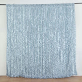 8ftx8ft Dusty Blue 3D Leaf Petal Taffeta Event Curtain Drapes, Backdrop Event Panel With Rod Pocket