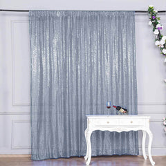 8ftx8ft Dusty Blue Sequin Event Curtain Drapes, Backdrop Event Panel