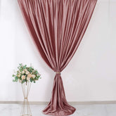8ftx8ft Dusty Rose Premium Smooth Velvet Event Curtain Drapes, Privacy Backdrop Event Panel with Rod Pocket