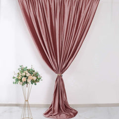 8ftx8ft Dusty Rose Premium Smooth Velvet Event Curtain Drapes, Privacy Backdrop Event Panel with Rod Pocket