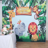 8ftx8ft Jungle Animal "Welcome To My Safari" Vinyl Photo Backdrop