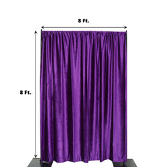 8ftx8ft Purple Premium Smooth Velvet Event Curtain Drapes, Privacy Backdrop Event Panel with Rod Pocket