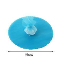 25 Pack 9" Turquoise Sheer Nylon Tulle Circles Favor Wrap, DIY Craft Fabric