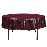 90" Burgundy Sequin Round Tablecloth