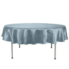 90" Dusty Blue Satin Round Tablecloth