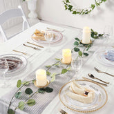 9ft Silver Glamorous Sequin Print Table Runner, Disposable Paper Table Runner