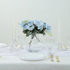 2 Pack Artificial Rose & Peony Floral Arrangements – 12" Light Blue Silk Bouquets for Weddings & Home Décor