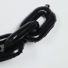 16ft Jumbo Chain Link Balloons in Black, 30pack 8x12" Durable Foil Chain Balloons for 90s Hip Hop Party Decorations, Event Decor