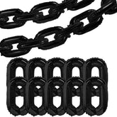 16ft Jumbo Chain Link Balloons in Black, 30pack 8x12" Durable Foil Chain Balloons for 90s Hip Hop Party Decorations, Event Decor