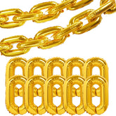 16ft Jumbo Chain Link Balloons in Gold, 30pack 8x12" Durable Foil Chain Balloons for 90s Hip Hop Party Decorations, Event Decor