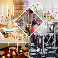 12-Pack Taper Candles Premium Wax Design Lavender Lilac - Unscented Candles for Upscale Settings 10"