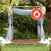 5ftx14ft Premium Dusty Blue Chiffon Curtain Panel, Durable Flame Resistant Backdrop Ceiling Drapery With Rod Pocket