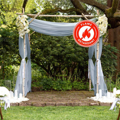 5ftx14ft Premium Dusty Blue Chiffon Curtain Panel, Durable Flame Resistant Backdrop Ceiling Drapery With Rod Pocket