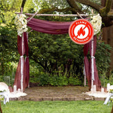 5ftx14ft Premium Burgundy Chiffon Curtain Panel, Durable Flame Resistant Backdrop Ceiling Drapery With Rod Pocket