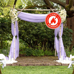 5ftx14ft Premium Lavender Lilac Chiffon Curtain Panel, Durable Flame Resistant Backdrop Ceiling Drapery With Rod Pocket