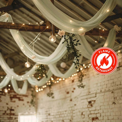 5ftx32ft Premium Sage Green Chiffon Curtain Panel, Durable Flame Resistant Backdrop Ceiling Drapery With Rod Pocket