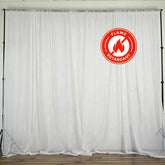 2 Pack White Sheer Chiffon Event Curtain Drapes, Durable Flame Resistant Premium Organza Backdrop Event Panels With Rod Pockets - 10ftx10ft